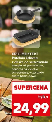 Patelnia żeliwna z deską do serwowania okrągła GRILLMEISTER promocja w Kaufland