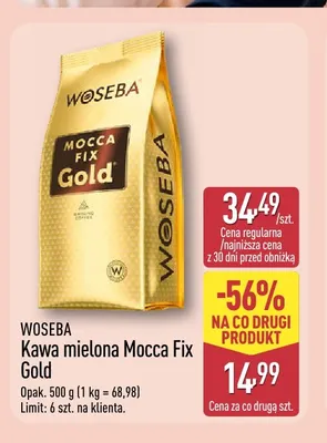 Kawa mielona Mocca Fix Gold Woseba promocja w Aldi