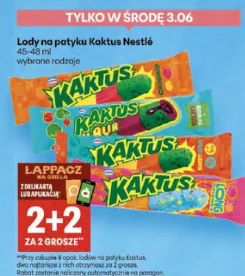 Lody na patyku Kaktus Nestlé promocja w Delikatesy Centrum