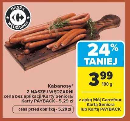 Kabanosy z naszej wędzarni promocja w Carrefour Market