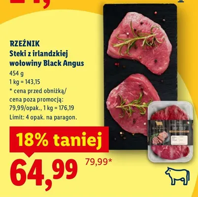 Steki z irlandzkiej wołowiny Black Angus promocja w Lidl