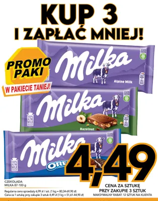 Czekolada Milka Alpine Milk promocja w Kupiec