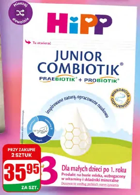 Mleko Bio Combiotik Hipp 2 promocja w Dino