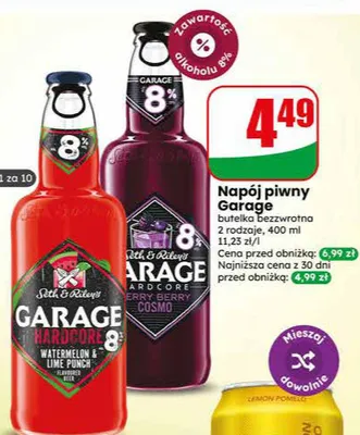 Napój piwny Garage Seth & Riley's butelka bezzwrotna promocja w Dino