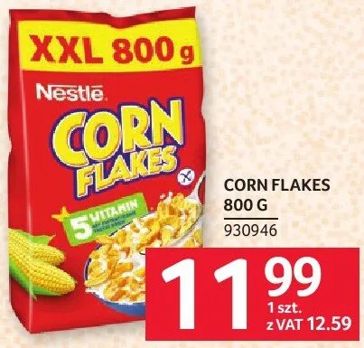Płatki Corn Flakes Nestle XXL 800g promocja w Selgros