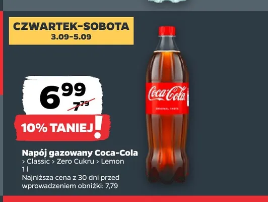 Napój gazowany Coca-Cola Lemon promocja w Netto