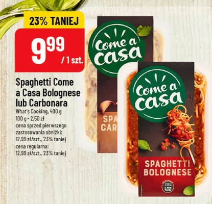 Spaghetti Come a Casa Bolognese lub Carbonara promocja w POLOmarket