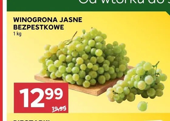 Winogrona jasne bezpestkowe promocja w Stokrotka