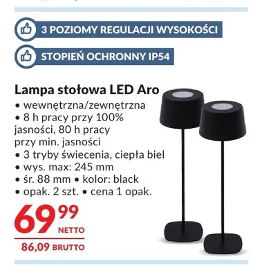 Lampa stołowa LED Aro 2-pak promocja w Makro