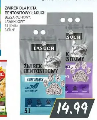 Żwirek dla kota bentonitowy Łasuch lawendowy promocja w Słoneczko