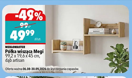 Półka wisząca Megi Meblomaster promocja w Biedronka