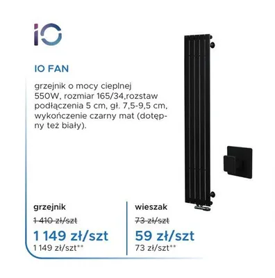 Wieszak do grzejnika IO FAN promocja w Blu Salony Łazienek