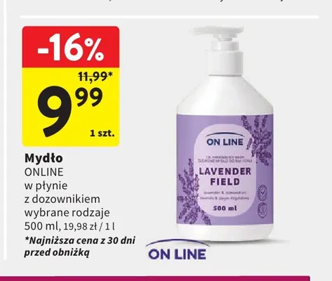 Mydło w płynie z dozownikiem On Line promocja w Intermarche