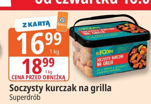 Soczysty kurczak na grilla Superdrób promocja w Leclerc