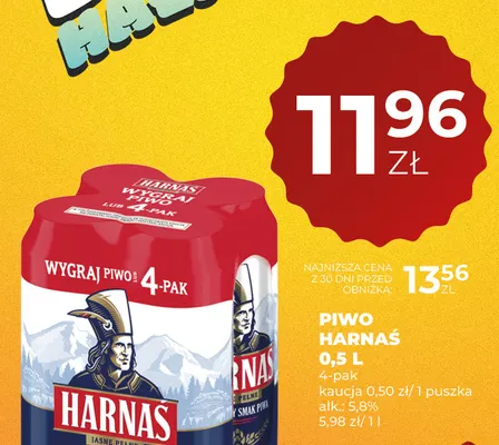 Piwo Harnaś 4-pak promocja w Duży Ben
