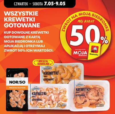 Krewetki gotowane Norso Premium Seafood promocja w Biedronka