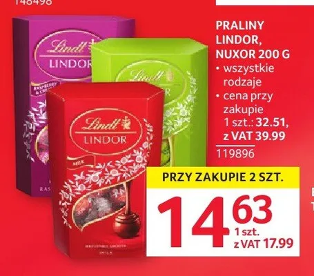 Praliny LINDT promocja w Selgros