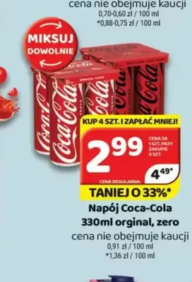 Napój gazowany Coca-Cola Zero promocja w Delfin