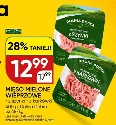 Mięso mielone wieprzowe z karkówki promocja w Chata Polska