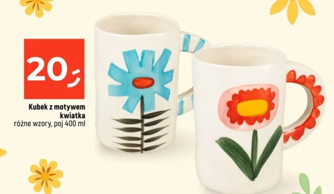 Kubek z motywem kwiatka różne wzory Dealz promocja w Dealz