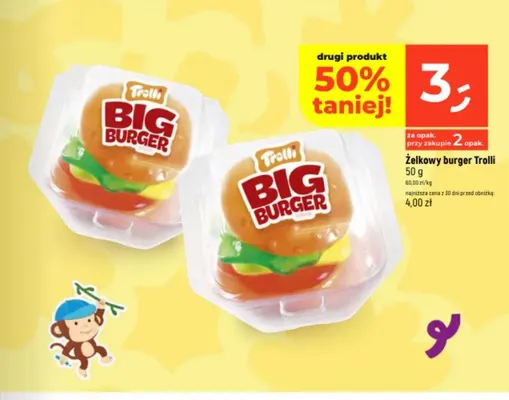 Żelkowy burger Trolli promocja w Dealz