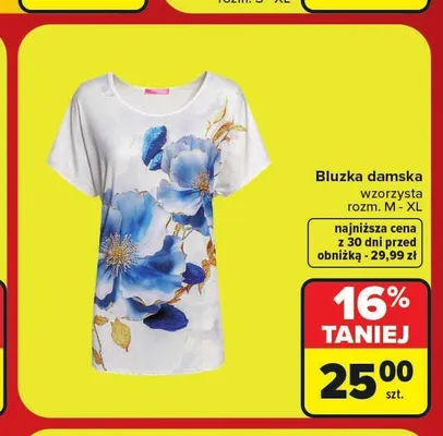 Bluzka damska wzorzysta promocja w Carrefour
