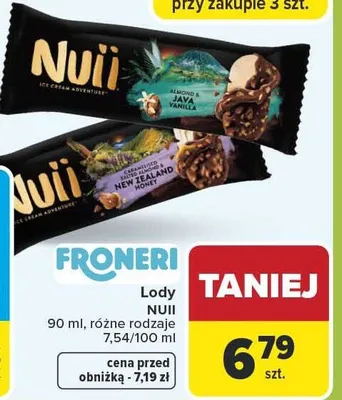 Lody różne rodzaje promocja w Carrefour Market