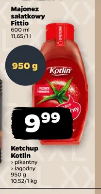 Ketchup łagodny Kotlin promocja w Netto