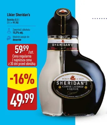 Likier Sheridan's promocja w Aldi