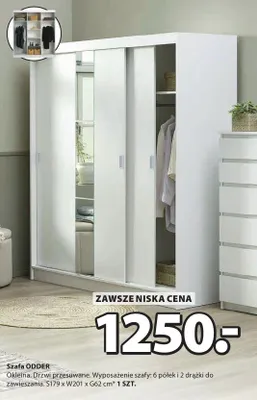Szafa Odder okleina drzwi przesuwane promocja w Jysk