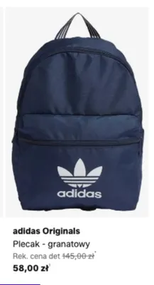 Plecak granatowy Adidas Originals promocja w Lounge by Zalando