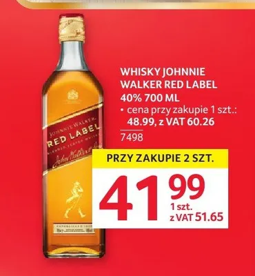Whisky Johnnie Walker Red Label 40% promocja w Selgros