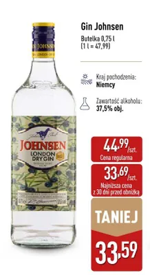 Gin Johnsen London Dry niemiecki promocja w Aldi