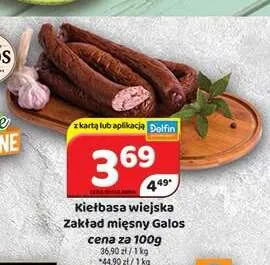 Kiełbasa wiejska Zakład Mięsny Galos promocja w Delfin