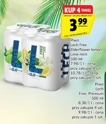 Piwo bezalkoholowe Lech Free Lime mint promocja w Prim Market