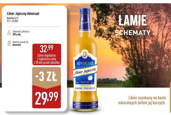 Likier Jajeczny Advocaat promocja w Aldi