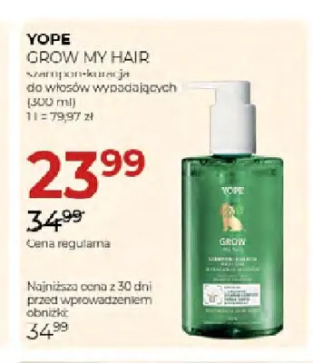 Szampon-kuracja do włosów wypadających Grow My Hair Yope promocja w Drogerie Jawa