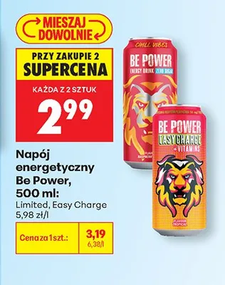 Napój energetyczny Be Power Limited promocja w Biedronka