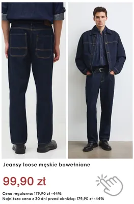 Jeansy loose męskie bawełniane promocja w Medicine