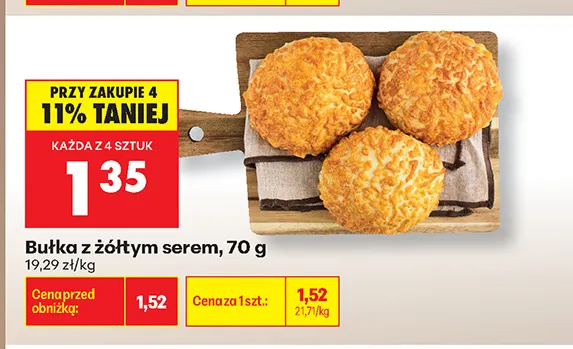 Bułka z żółtym serem promocja w Biedronka