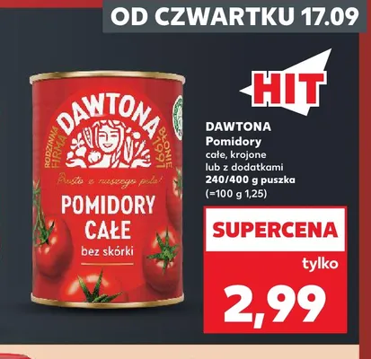 Pomidory z dodatkami Dawtona promocja w Kaufland