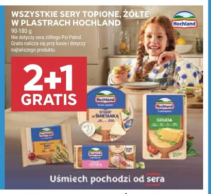Sery topione, żółte w plastrach Hochland promocja w Stokrotka