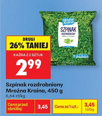 Szpinak rozdrobniony promocja w Biedronka