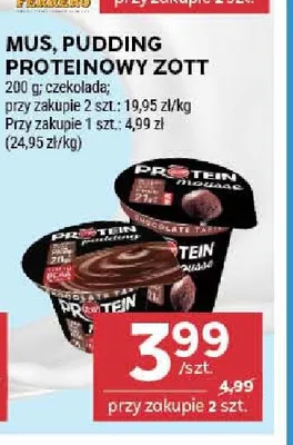 Mus proteinowy Zott czekolada promocja w Stokrotka