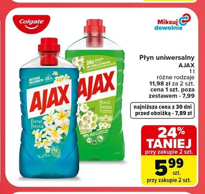 Płyn uniwersalny Ajax Floral Fiesta czerwony promocja w Carrefour