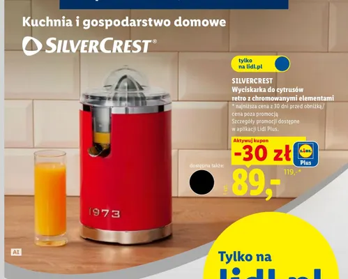 Wyciskarka do cytrusów retro z chromowanymi elementami Silvercrest promocja w Lidl