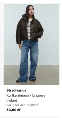 Kurtka zimowa Stradivarius brązowy melanż promocja w Lounge by Zalando