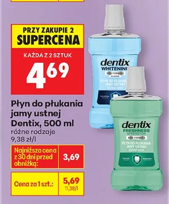 Płyn do płukania jamy ustnej Dentix Whitening różne rodzaje promocja w Biedronka