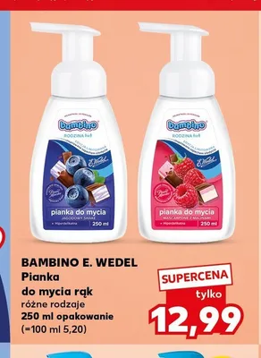 Pianka do mycia rąk Bambino Rodzina mascarpone z malinami promocja w Kaufland