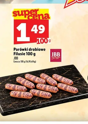 Parówki drobiowe JBB Filusie promocja w TOPAZ
